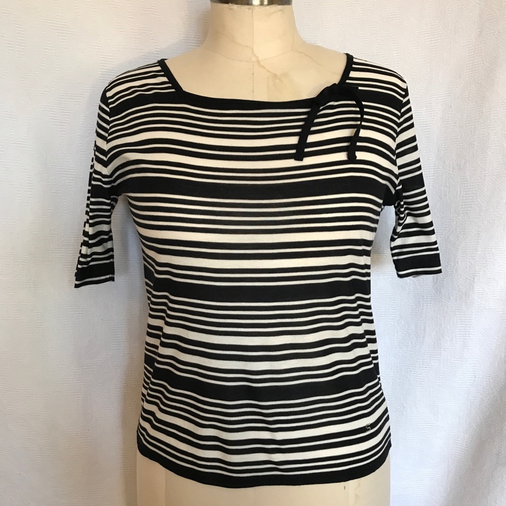 Sonia Rykiel M black/white short sleeve sweater